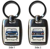 Triumph TR6 1969-76 Blue (disc wheels) Keyring 5